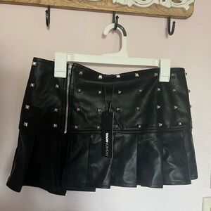 Fashion nova micro Black Studded Mini Skirt brand new with tags
